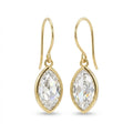 Marquise Cut Bezel Set Yellow Gold Drop Earrings