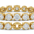 Oval and Round Three-Stone Diamond Engagement Ring with Halos and Fluted Band - Style 2
