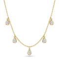Pear Bezel Diamond Drop Necklace in 14K Yellow Gold