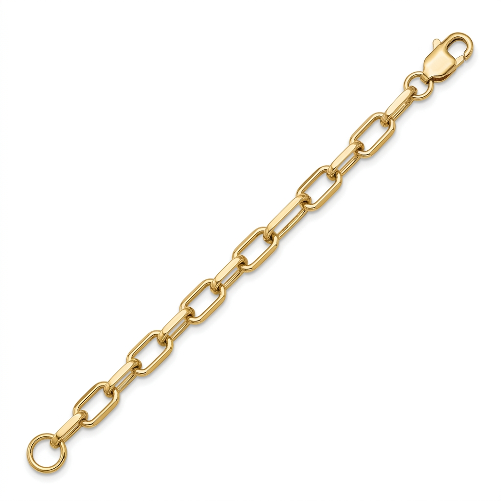 Modern Gold Paperclip Link Chain Bracelet for Everyday Wear