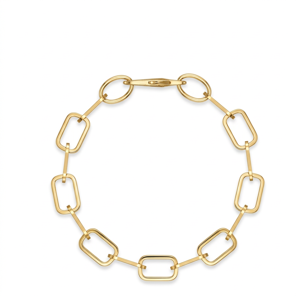 Modern Gold Paperclip Link Chain Bracelet for Everyday Wear