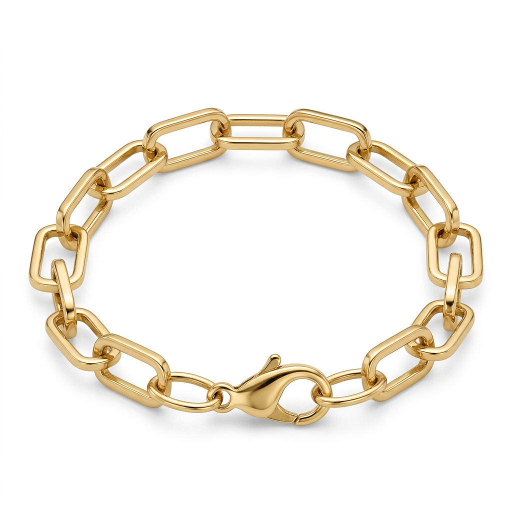 Modern Gold Paperclip Link Chain Bracelet for Everyday Wear