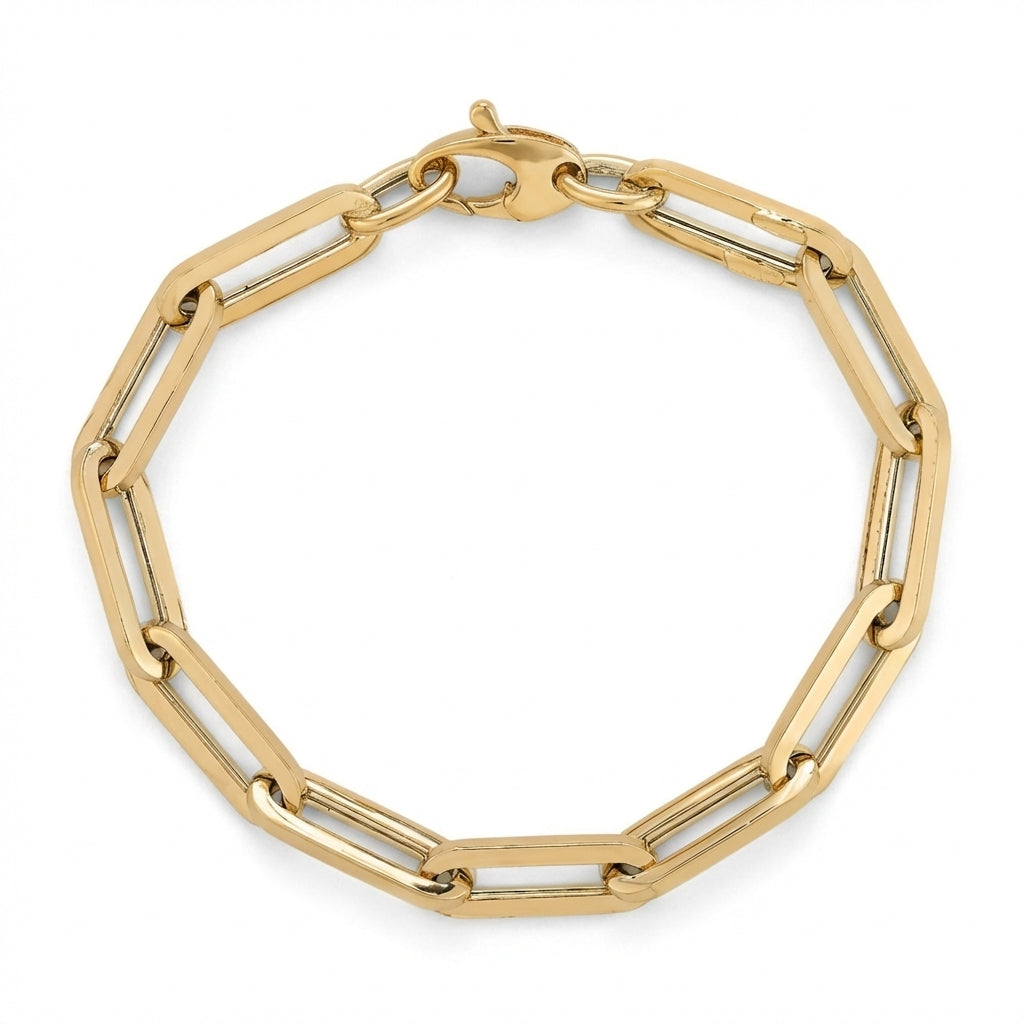 Modern Gold Paperclip Link Chain Bracelet for Everyday Wear