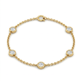 Round Bezel Set Diamond Station Bracelet in 18K Yellow Gold