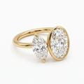 Modern Oval and Marquise Diamond Toi et Moi Ring