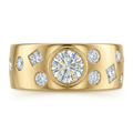 Vowari Modern Mixed-Shape Diamond Bezel Set Wide Band Ring