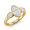 Marquise and Pear Three-Stone Engagement Ring