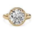 Modern Round Bezel Solitaire Engagement Ring