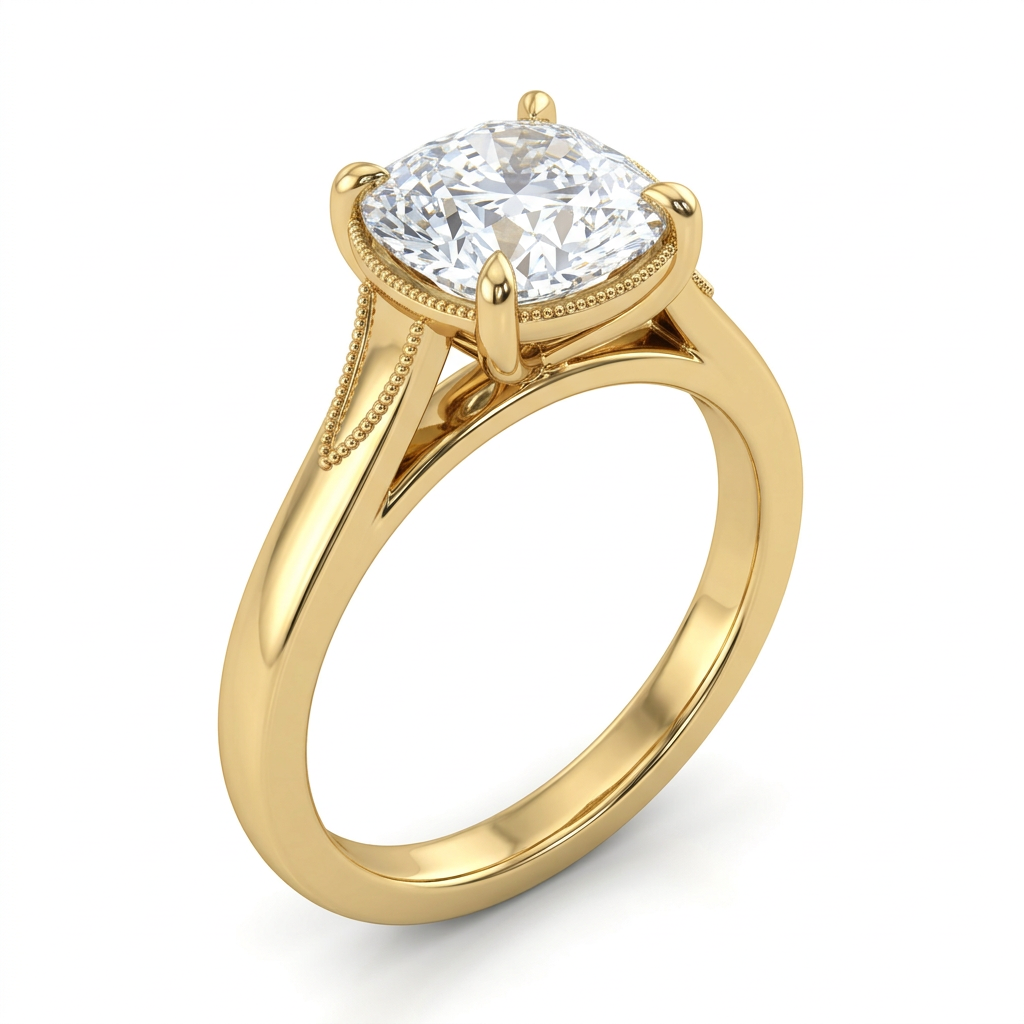 Oval Solitaire Engagement Ring with Pave Band Set