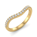 Curved Pave Diamond Contour Wedding Band in Yellow Gold