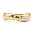 Curved Gold Band with Star-Set Diamond Accents