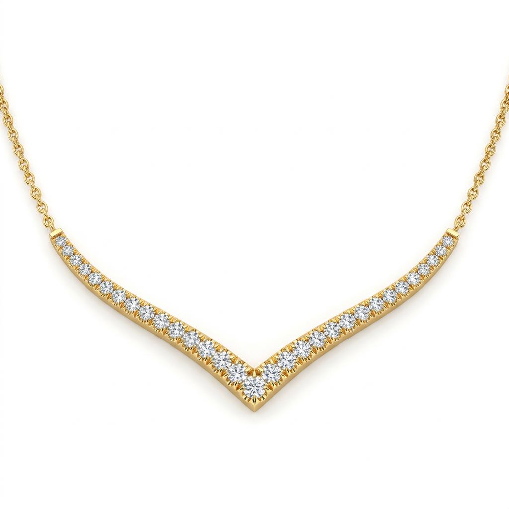 V-Shaped Pave Diamond Necklace