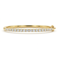 14K Yellow Gold Pave Diamond Bangle Bracelet