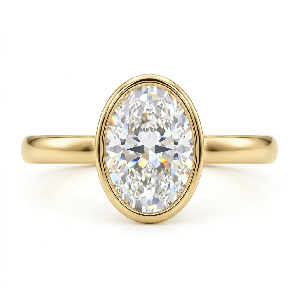 Oval Bezel Solitaire Ring