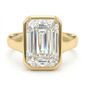 14k Yellow Gold Emerald Cut Bezel Set Ring