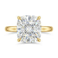 Emerald Solitaire Engagement Ring with Plain Band - Style 2
