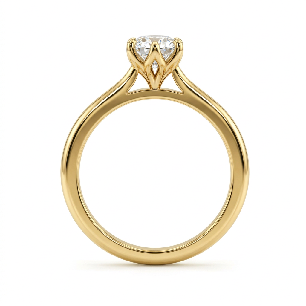 Marquise Solitaire Engagement Ring in Yellow Gold