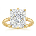 8 Claw Princess Solitaire Engagement Ring with Plain Band