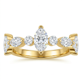 Alternating Round and Marquise Gemstone Eternity Ring