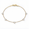 Dainty Bezel Set Heart Shaped Diamond Bracelet