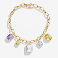 Bezel Set Birthstone Paperclip Necklace