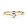 Dainty Bezel Set Round Aquamarine Stacking Ring