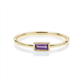 Dainty East West Baguette Amethyst Ring