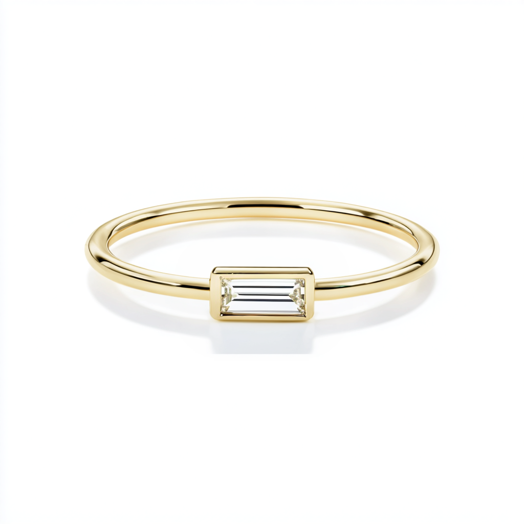 Dainty East West Baguette Diamond Ring