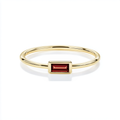 Dainty East West Baguette Garnet Ring