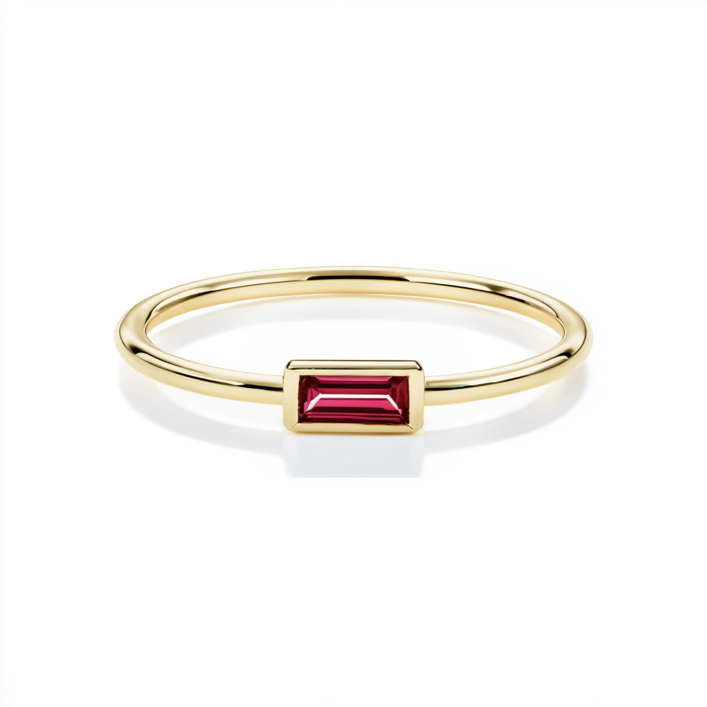 Dainty East West Baguette Ring