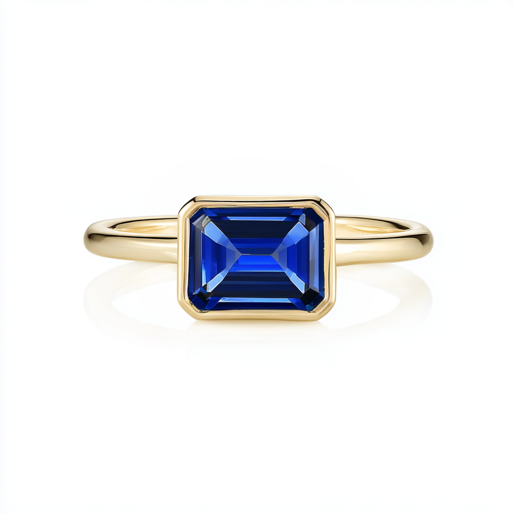 East West Emerald Ring