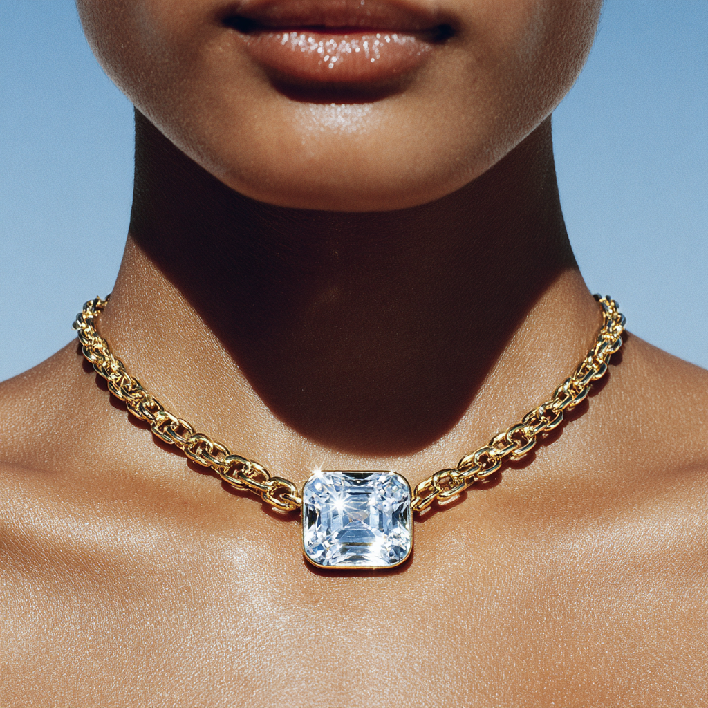 Emerald-Cut Pendant Necklace