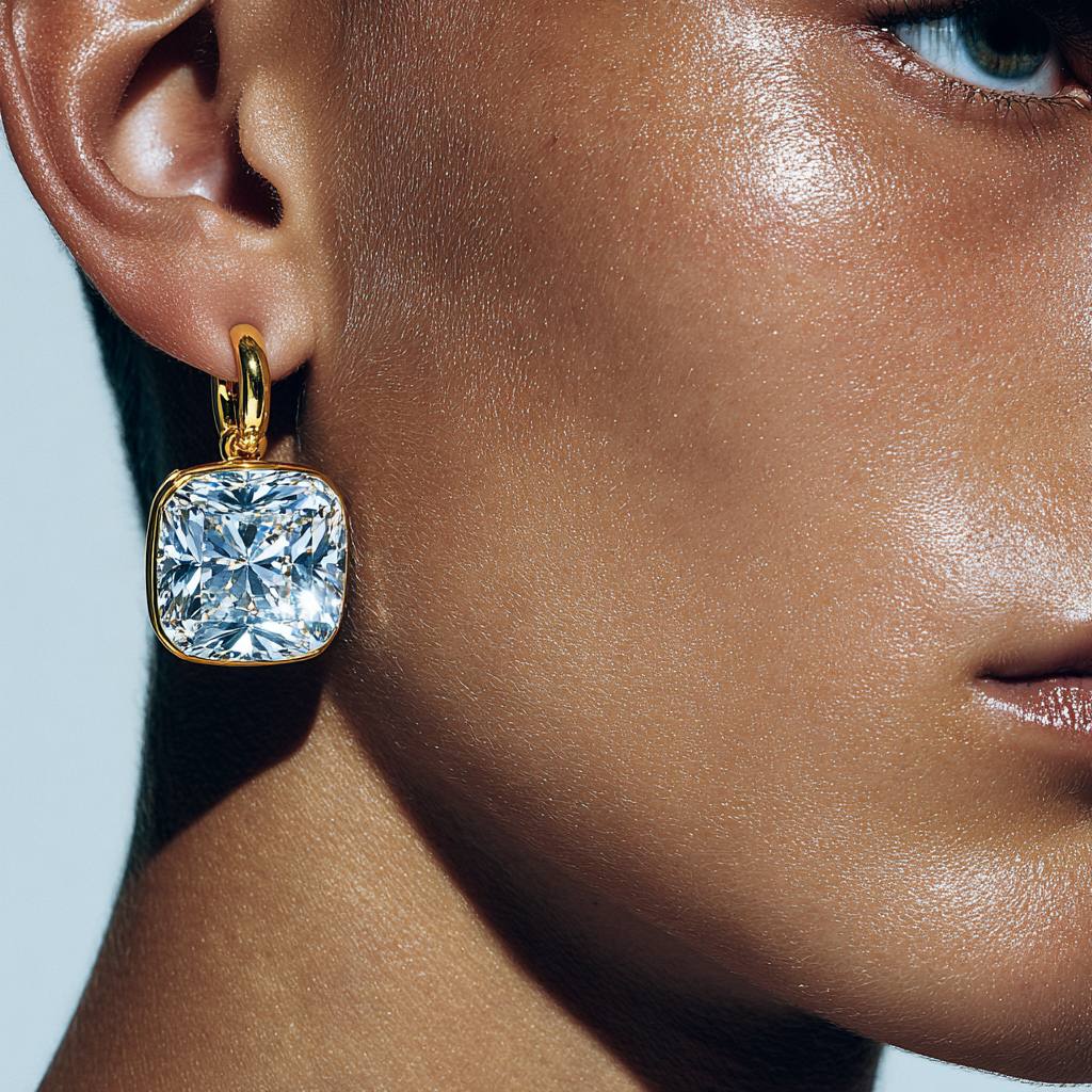 Bezel-Set Round Diamond Stud Earrings