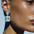 Teardrop Cushion Drop Earrings