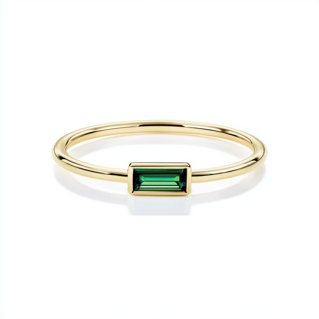 Dainty East West Baguette Ring