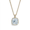 Bezel Set Cushion Cut Diamond Necklace