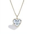 Bezel Set Heart Shaped Diamond Necklace