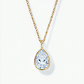 Bezel Set Pear Shaped Diamond Necklace