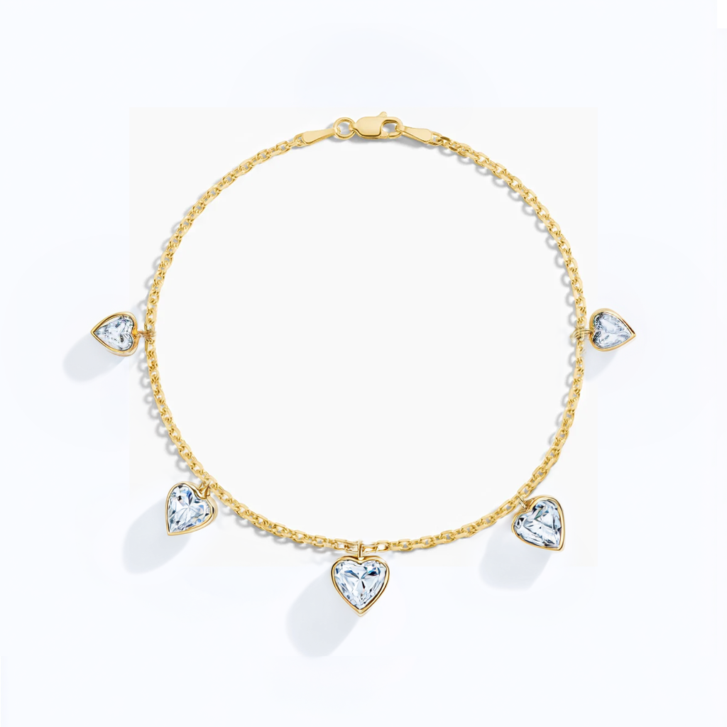 Bezel Set Heart Shaped Diamond Charm Necklace