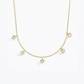 Bezel Set Heart Shaped Diamond Charm Necklace
