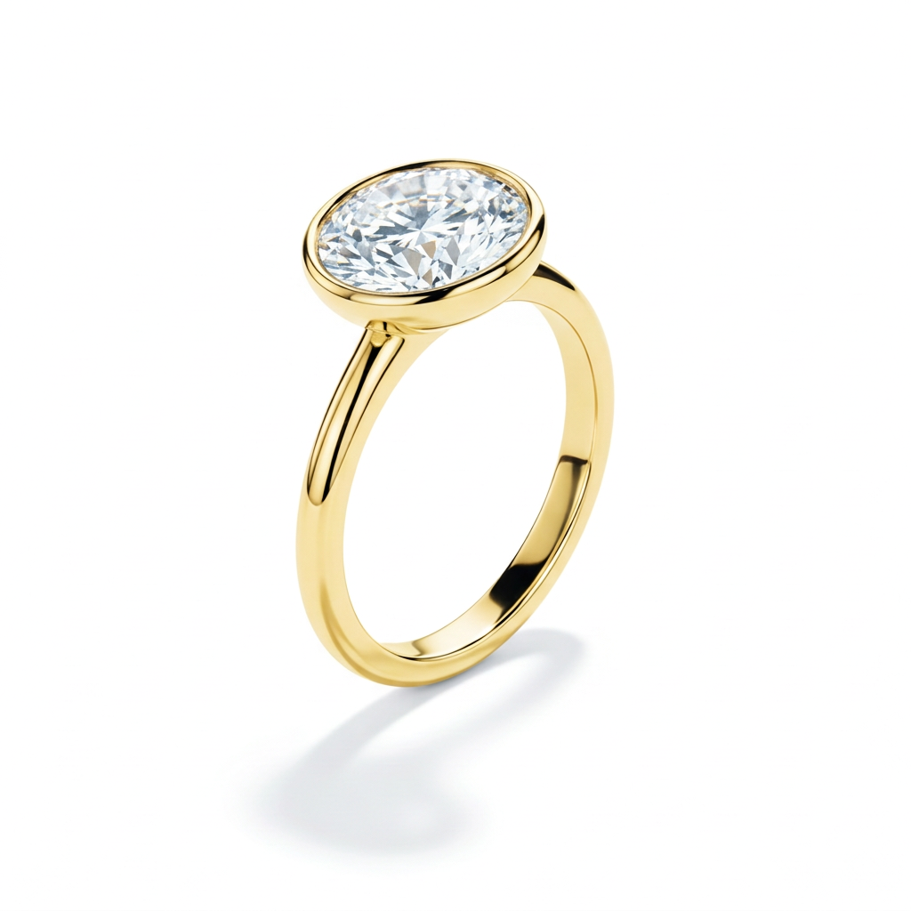 Modern Bezel Round Solitaire