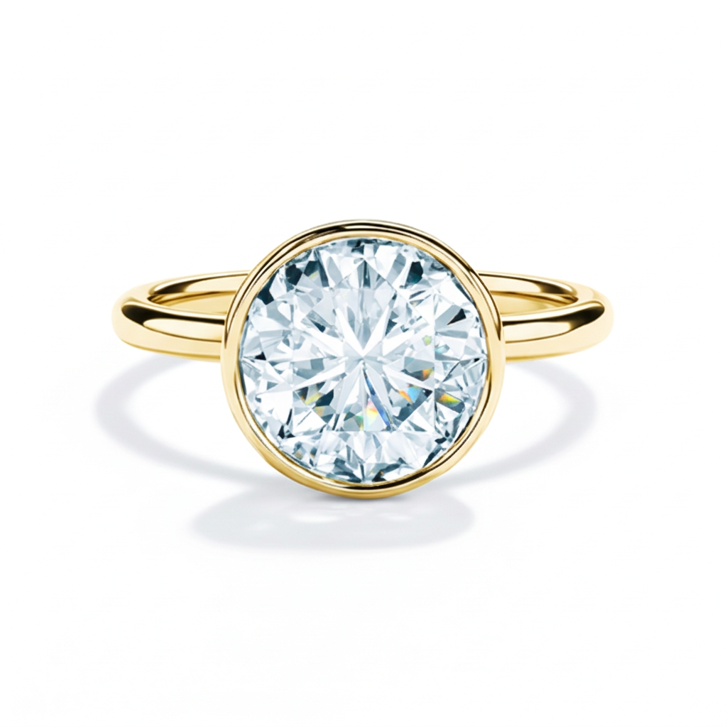 Modern Bezel Round Solitaire