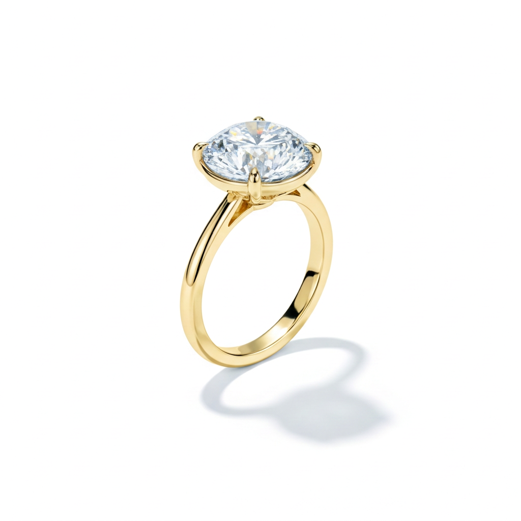 Decorative Prong Round Solitaire