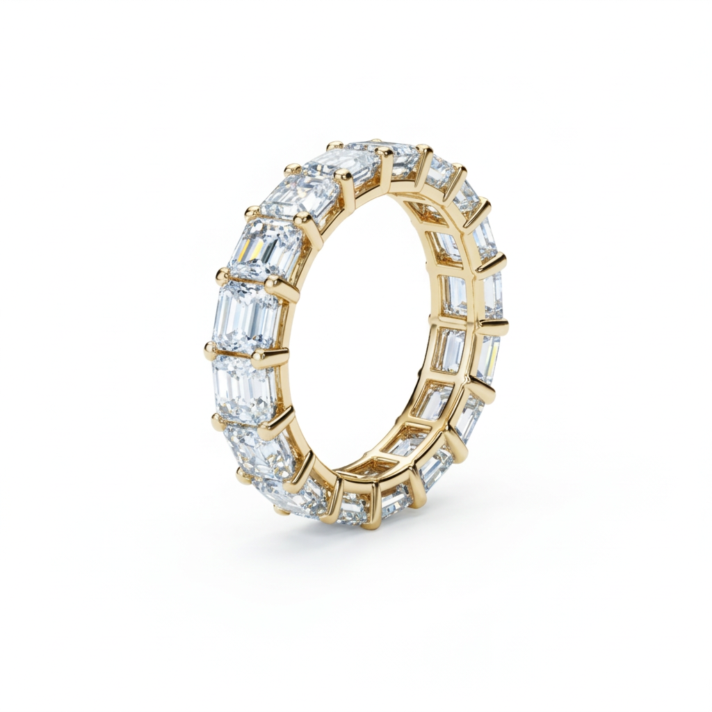 Emerald Cut Eternity Band