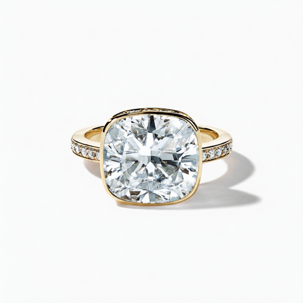 Cushion Bezel Pavé Statement Ring