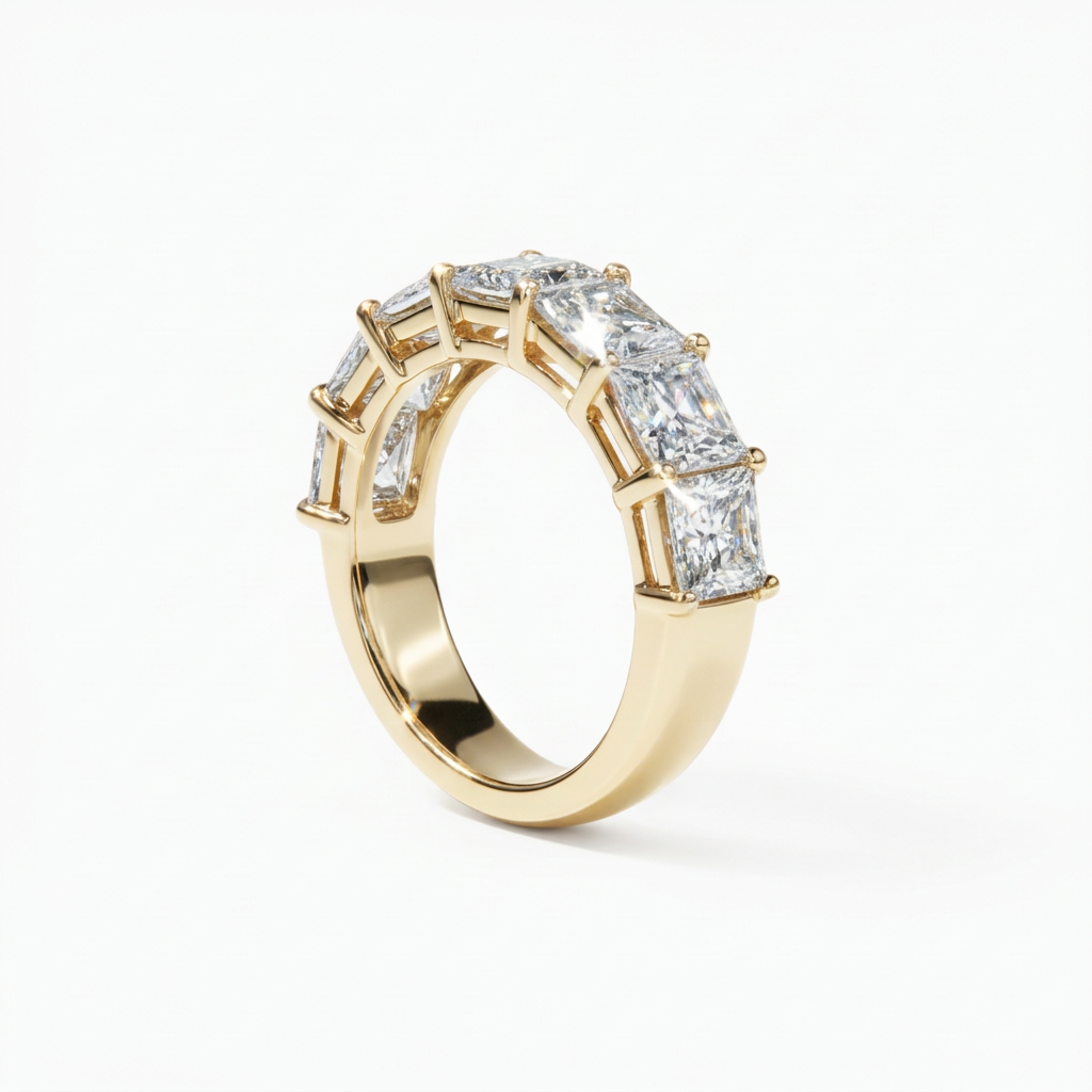 Five-Stone Square Cut Eternity Band