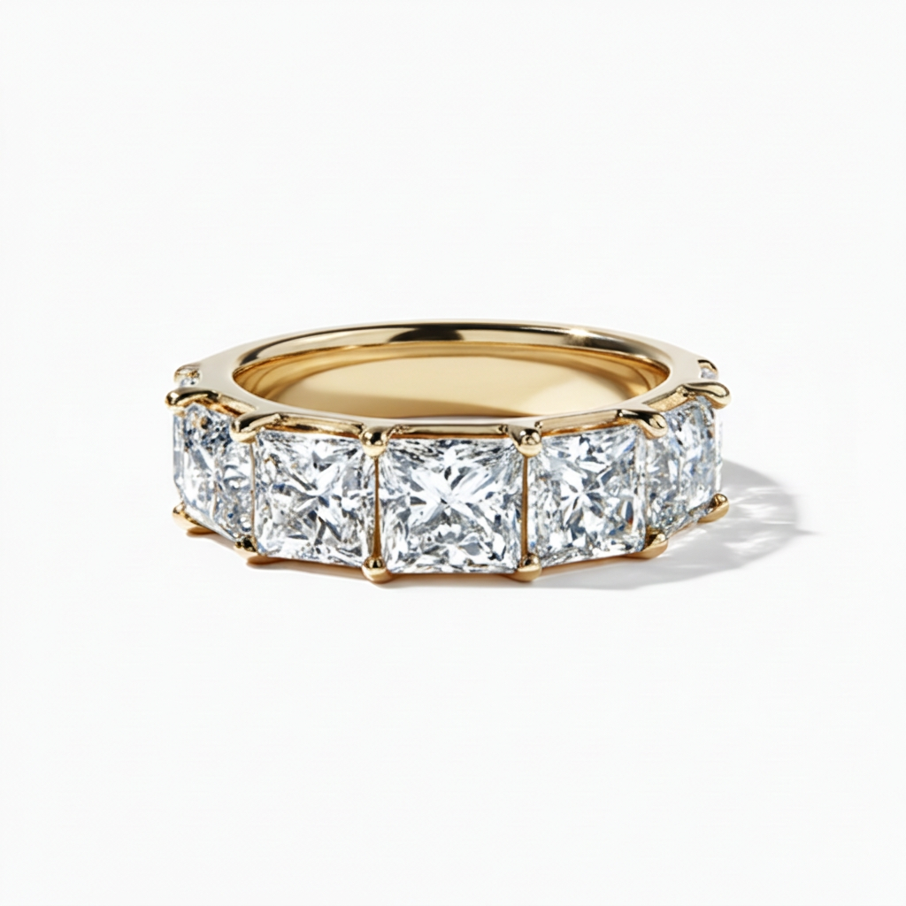 Five-Stone Square Cut Eternity Band