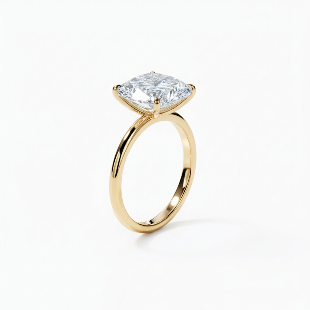 Princess Cut Thin Solitaire