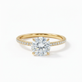 Round Brilliant Pavé Solitaire
