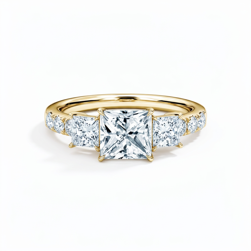 Princess Graduated Three-Stone Ring